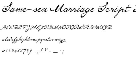 Same Sex Marriage Script Ldo Font Script Handwritten