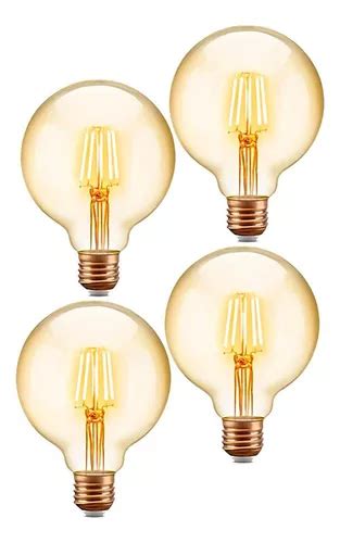 Kit De L Mparas Led Vintage Ambar G De Filamento Retro W K