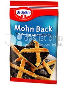 Dr Oetker Mohn Back 298 0 Kalorien Kcal Und Inhaltsstoffe Das Ist