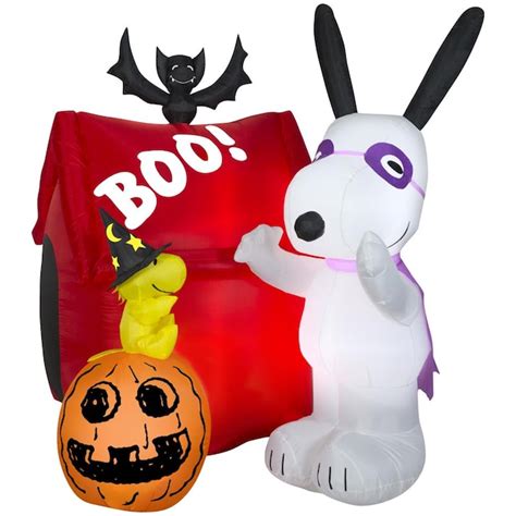 Gemmy Peanuts 55 Ft X 4 Ft Lighted Haunted House Halloween Inflatable