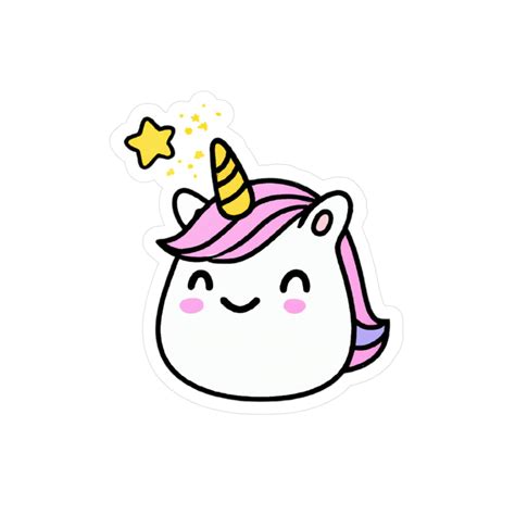 Adorable Kawaii Unicorn Sticker Cute Vinyl Decal For Etsy