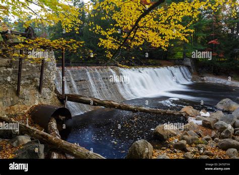 Parker's Dam along the Pemigewasset River in North Woodstock, New ...