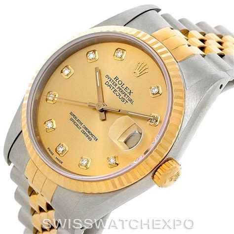 Rolex Datejust Steel 18k Yellow Gold Watch 16233 Swisswatchexpo