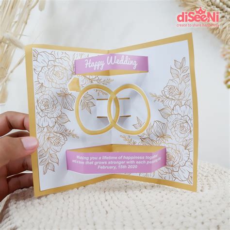 Kartu Ucapan Wedding Pop Up 3D Kartu Ucapa Nikah Kartu Ucapan Unik Kado