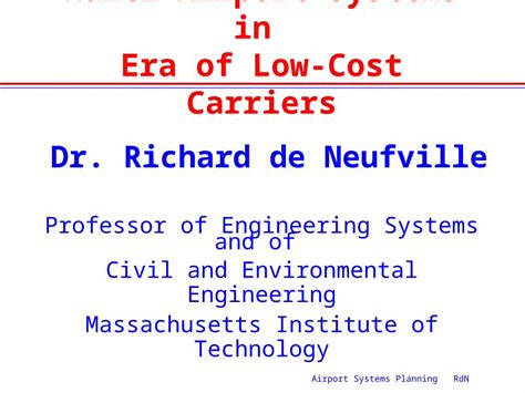 Ppt Airport Systems Planning Rdn Multi Airport Systems In Era Of Low