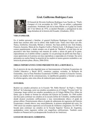 Gral Guillermo Rodríguez Lara PDF