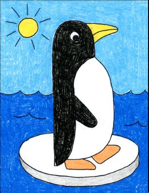 Easy How to Draw a Penguin Tutorial Video and Coloring Page