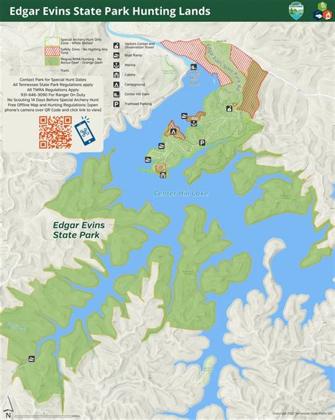 Edgar Evins Huntable Lands Map By Tennessee State Parks Avenza Maps