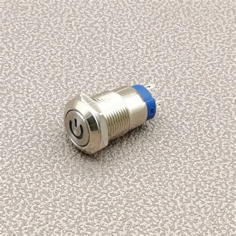 12mm Waterproof Metal Push Button Switch LED Light Ring Lamp Symbol