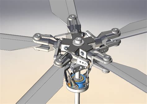 直升机桨叶5桨直升机桨毂）模型3d图纸 Solidworks设计 附step Keryi