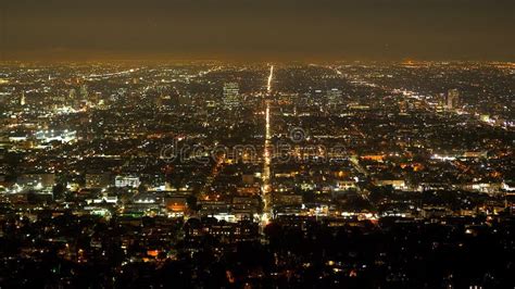 Los Angeles by Night - Aerial View from the Hollywood Hills Stock Photo ...