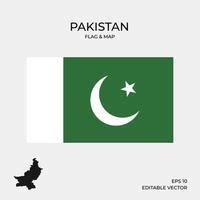 Flag Simple Map Of Pakistan Single Color Outside Borders And Labels