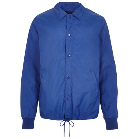 Men’s Blue Nylon Baseball Coach Jacket – ULIXO-INTERNATIONAL