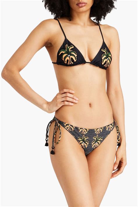 Johanna Ortiz Azabache Tasseled Printed Bikini Briefs The Outnet