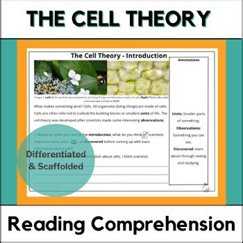 Cell Theory Reading Tpt