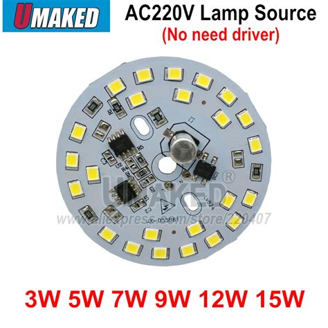 10pcs Ac 220v Led Pcb SMD2835 3w 5w 7w 9w 12w 15w Integrated Ic Driver