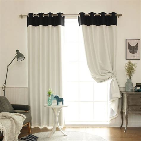 Aurora Home Top Border Faux Silk Blackout Curtain Panel 52 X 84