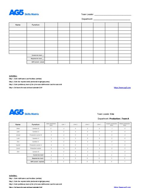 Skills Matrix Template Word EN | PDF