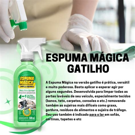 Kit Espuma Magica Limpeza Poderosa Proauto 3uni Pano Microfibra