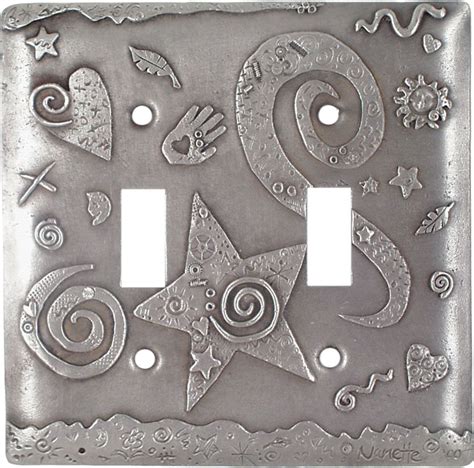 STAR Antique Pewter Switch Plates Outlet Covers Rocker Switchplates