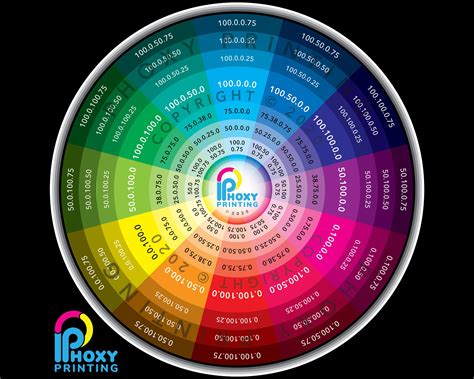 Self Printable Cmyk Colour Wheel Print Test Chart Digital Etsy