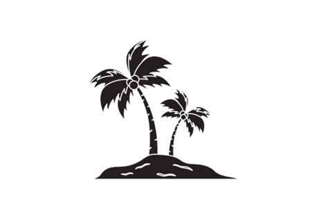 Black Beach Coconut Tree Graphic By Salfiart · Creative Fabrica