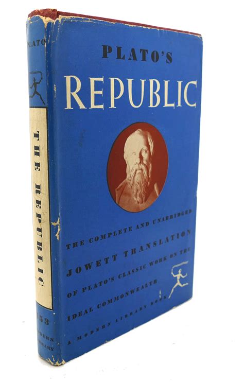 Platos The Republic By Plato B Jowett Hardcover Modern Library