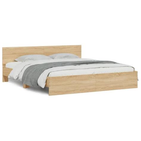 Estructura De Cama Con Cabecero Roble Sonoma X Cm Vidaxl Con