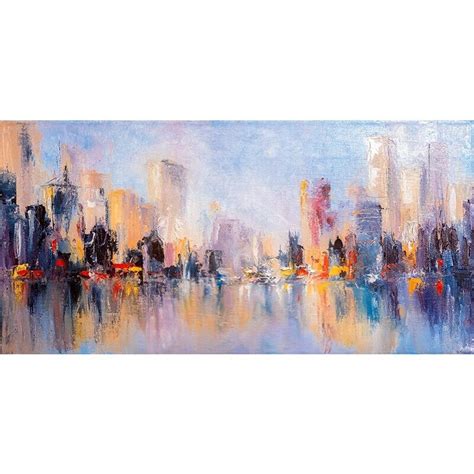 Abstract New York City Landscape Canvas Painting Oil - Etsy