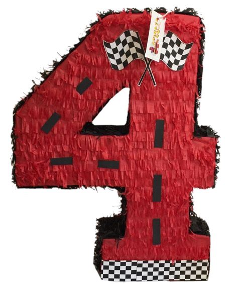 Apinata4u 20 Tall Red Number Four Racing Theme Piñata