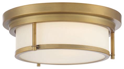 2 Light Ceiling Light Matte Black Natural Brass Contemporary Flush Mount Ceiling Lighting