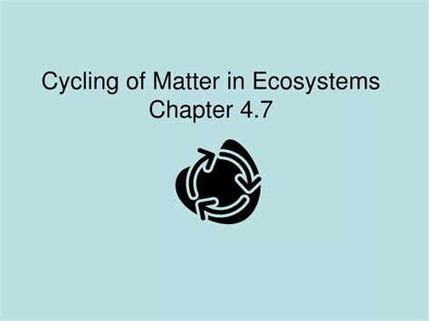 PPT Cycling Of Matter In Ecosystems Chapter 4 7 PowerPoint