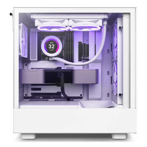 Nzxt H Flow Tempered Glass Mid Tower Atx Case White Cc H Fw