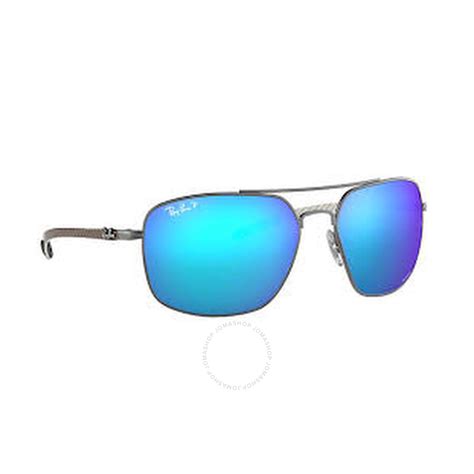 Ray Ban Polarized Blue Mirror Chromance Aviator Sunglasses