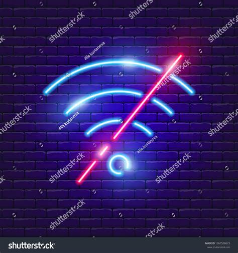 No Wifi Neon Sign Vector Illustration Stock Vector Royalty Free