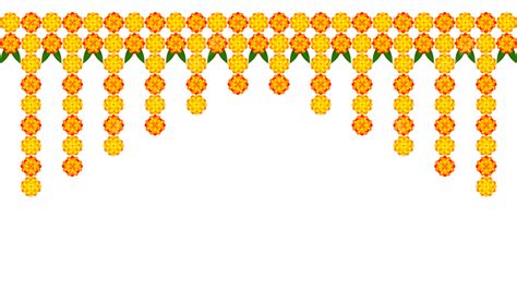 Marigold Toran Border Hindu Festival Decorations Marigold Durga Puja Marigold Toran Png And