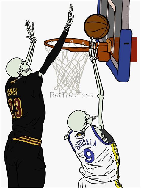 "Skeleton LeBron James Block On Iguodala" Sticker for Sale by ...