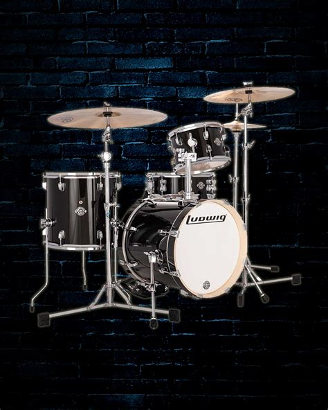 Ludwig Breakbeats 4 Piece Drum Set Black Sparkle