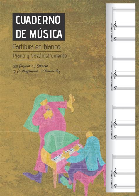 Buy Cuaderno De M Sica Partitura En Blanco Para Piano Y Voz