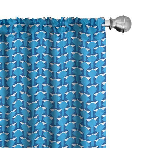 Ambesonne Geometric Blue Curtains Square Like Shapes Pair Of 28x84