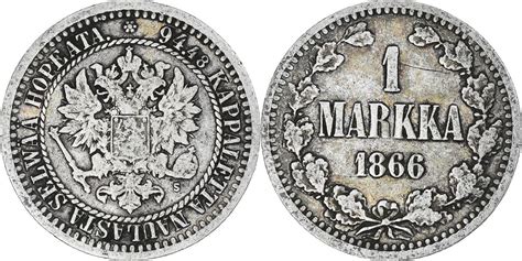 Finnland Markka Helsinki Alexander Ii Helsinki Ss Silber Km