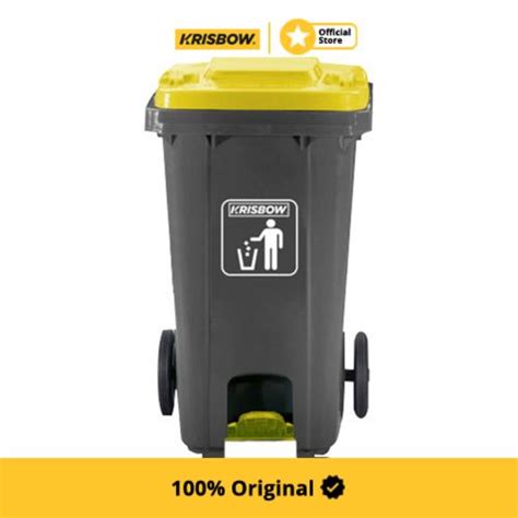 Jual Krisbow Dust Bin Tempat Sampah Outdoor Pedal Tutup 100 Ltr