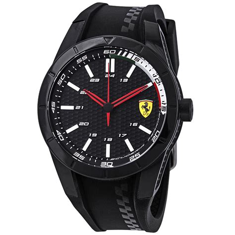 Ferrari Red Rev Black Dial Men's Watch 0830301 - Watches, Red Rev ...