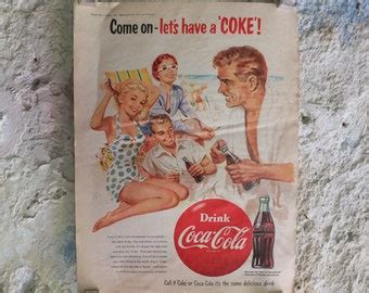 Original Vintage Cocacola Coke Poster Advertising Coca Cola Etsy UK