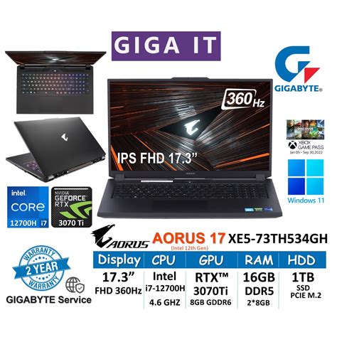 Gigabyte Aorus Xe Th Gh Ips Fhd Hz I H G