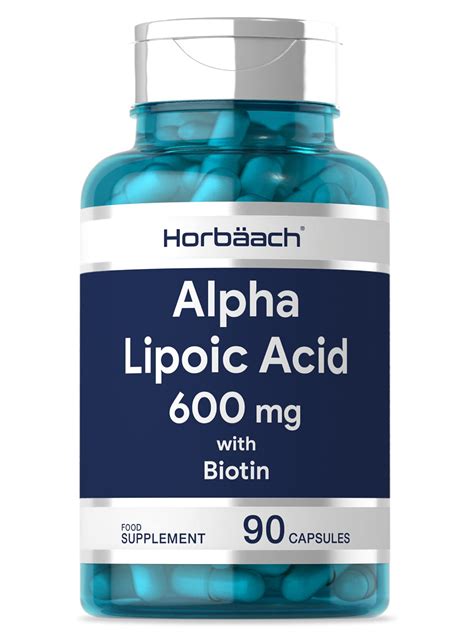 Alpha Lipoic Acid Ala 600mg 90 High Strength Capsules Plus Biotin