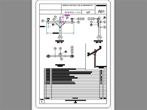 Armado Bifasico De Media Tension En DWG 662 17 KB Librería CAD