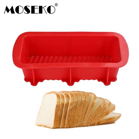 Moseko Toast Bread Mold Rectangle Shaped Silicone Cake Mold Loaf Pastry