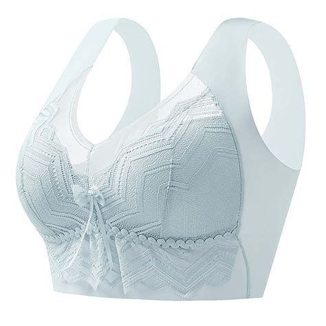 Elainilye Fashion Women Bras Plus Size Lace Gathered Shaping Cup Underwire Wireless Breathable