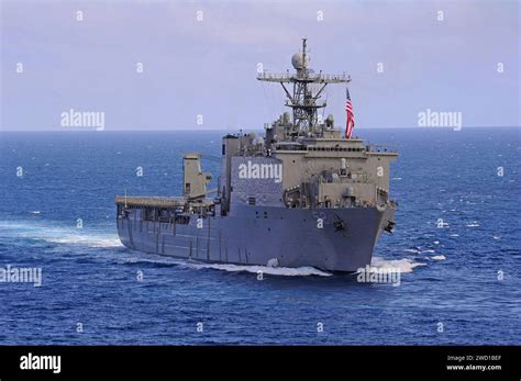 The Amphibious Dock Landing Ship Uss Pearl Harbor Transits The Pacific